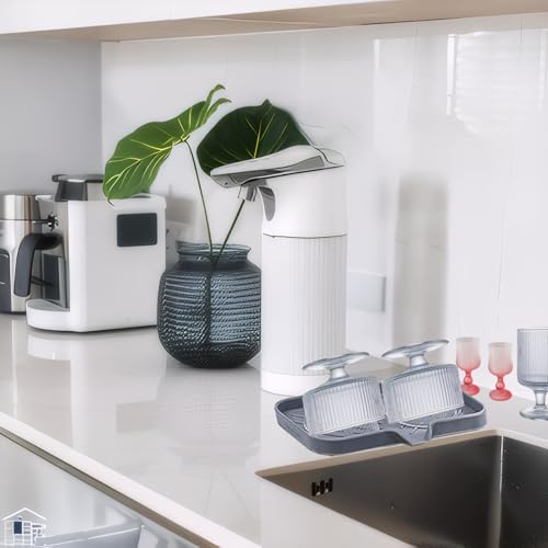 2-Piece Silicone Soap Dish and Sponge Holder for Kitchen and Bathroom Sink