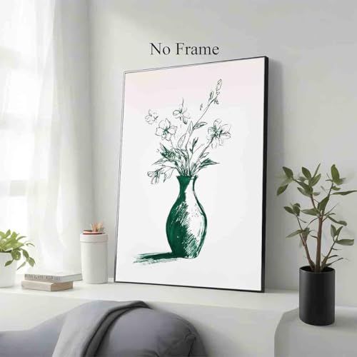 Vintage Floral Canvas Wall Art - Abstract Flower Design 16x24in