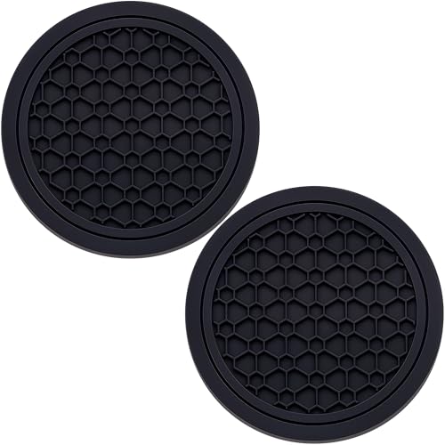 2-Piece Anti-Slip Car Cup Coaster Set - 2.75 Inch Silicone Mats
