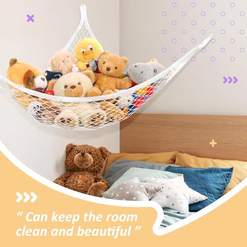 Lazebox Stuffed Animal Hammock - Large Capacity Toy Storage Net