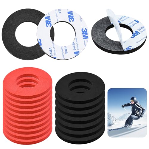 20 Pcs Ski Ankle Donut Boot Pads, Self-Adhesive EVA Snowboard Boots Pad Ski Boot Fitting Foam Pads Snowboard Boot Liner Padding to Reduce Heel Lift & Ankle Blisters