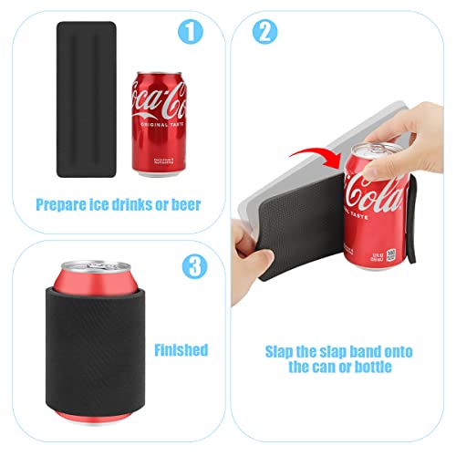 Desing Wish 12oz Slap Band Can Cooler Sleeve Cover 3 Pack Black