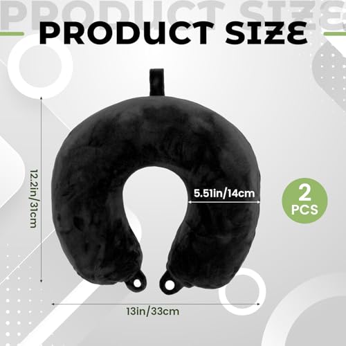 2-Pack Washable Travel Neck Pillow Covers - Soft Polyester U-Shaped Case