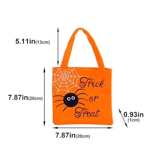 Halloween Trick or Treat Bags - 2 Pack Pumpkin & Spider Candy Holders