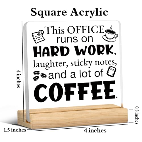 Funny Acrylic Desk Sign for Office Decor - 4x4 Inches