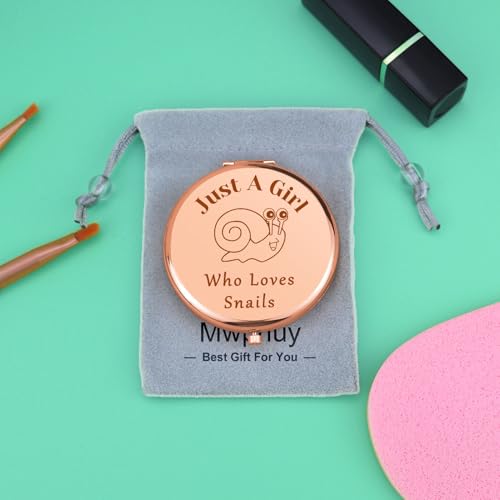 Snail Lover Compact Travel Makeup Mirror Funny Animal Gift for Women