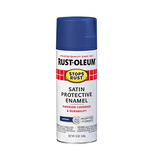 Rust-Oleum Stops Rust Spray Paint, Satin Sapphire, 12 oz Protective Enamel