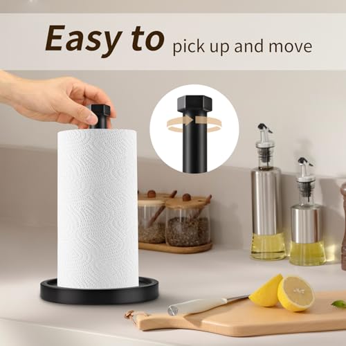 Beser·Win 6.7in Black Stainless Steel Countertop Paper Towel Holder