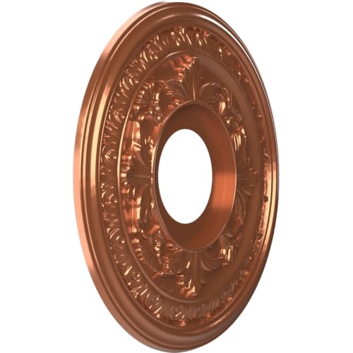 Ekena Millwork 13" PVC Ceiling Medallion - Bright Copper Finish