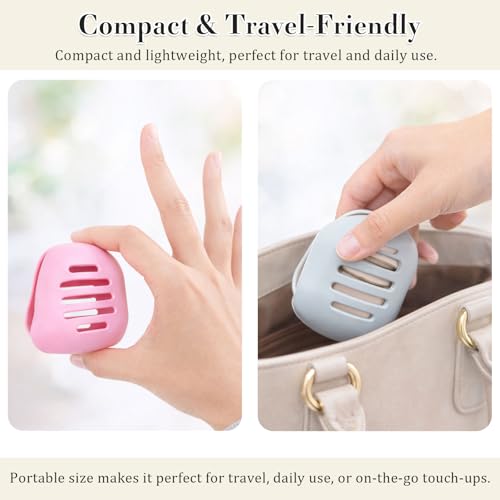 2 Pack Silicone Makeup Sponge Holder Breathable Travel Organizer Grey Pink