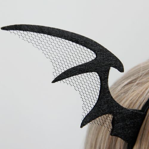 ZCMG 2 Pcs Halloween Bat Wing Headband Devil Horns Hair Hoops