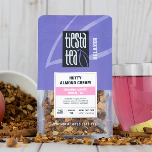 Nutty Almond Cream Herbal Tea – Premium Loose Leaf, Caffeine-Free, 2.1 oz