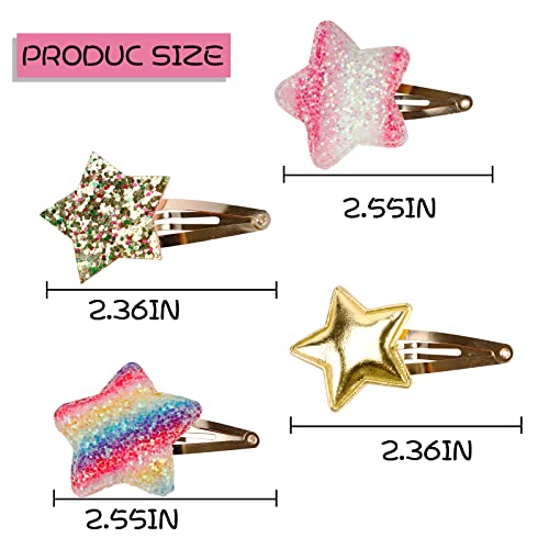 8 Pcs Metal Star Hair Clips Sparkly Cute Barrettes for Girls Kids