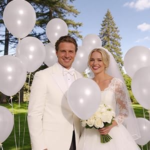 Pearl White Latex Balloons by [Brand Name] - 110pcs 12-Inch for Birthday Parties, Baby Showers & Weddings