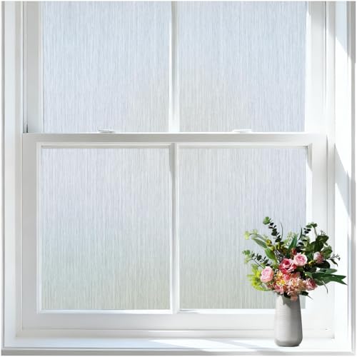 Deabevn Frosted Glass Window Privacy Film, Static Cling 17.5" x 78.7"