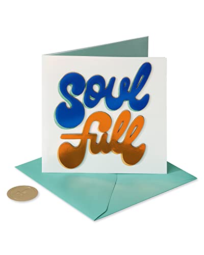 Papyrus Soul Full Blank Card with Foil & Faux Leather Design