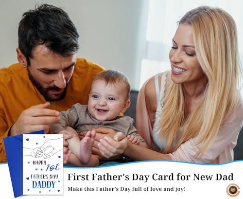 Happy 1st Father's Day Card for New Dads - Cute Greeting Card