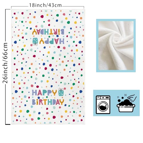 XCHI Happy Birthday Dish Towels Set of 2, 18x26 Inch Kitchen Decor