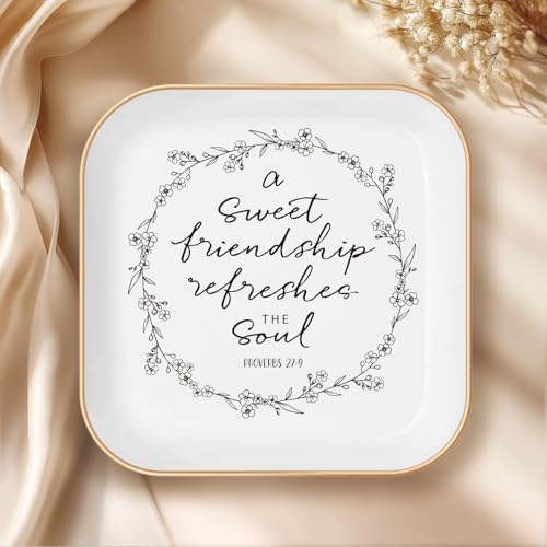White Friendship Jewelry Dish - Christian Gift for Women & Best Friends