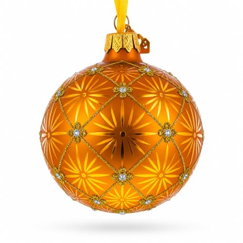 1897 Coronation Gold Glass Christmas Ornament - Hand-Painted Ukrainian Craft