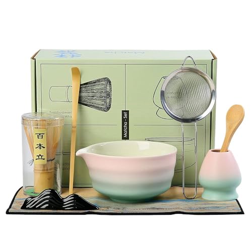 Mochachaju 8-Piece Matcha Whisk Set with Bowl & Accessories