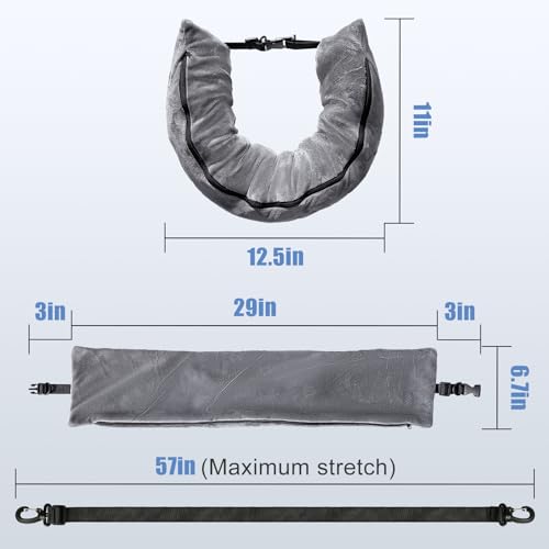 Eppyyo Stuffable Travel Pillow 1PACK - Velvet Neck Cushion with Adjustable Size & Storage Bag