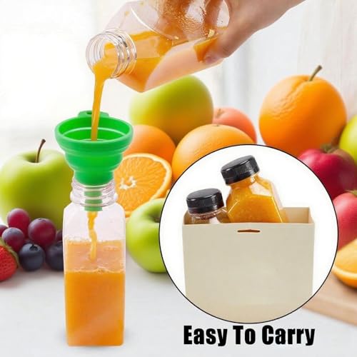 Sonfon 12oz Plastic Juice Bottles with Tamper-Evident Caps, 10 Pack