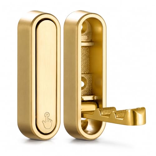 CHAFURIO Folding Wall Hooks - Gold Heavy Duty Coat Hooks (2 Pack)