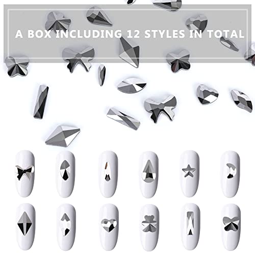 GAVIYE 120 Pcs Black Crystal Flatback Rhinestones Set with Tweezers and Pen for Nail Art, Crafts, and Tumblers