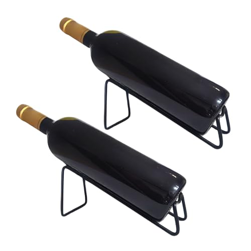 Fosinz Metal Wine Rack - Compact Tabletop Holder for 2 Bottles
