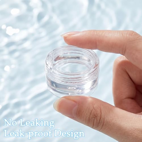 Small Travel Containers 12 Pcs 2g Mini Clear Jars with Colorful Lids for Cream Makeup Samples