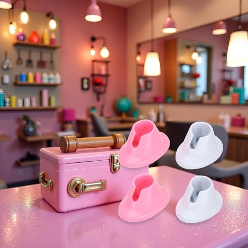 Nail Polish Bottle Holder Set of 4 Anti-Spill Soft Rubber Manicure Stands