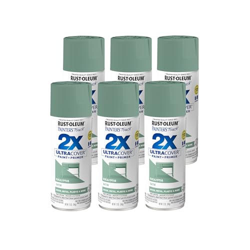 Rust-Oleum Painter's Touch 2X Ultra Cover Satin Spray Paint - Eucalyptus, 12 oz (Pack of 6)