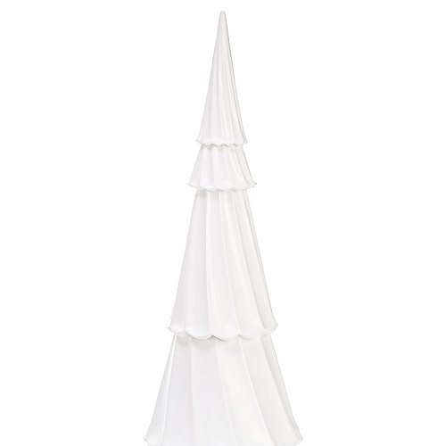 Suwimut Set of 2 Resin Christmas Trees, Tabletop White Christmas Tree Figurine Holiday Party Home Table Decorations, Desk Centerpieces for Christmas Decor