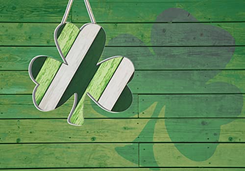 St Patrick's Day Shamrock Wooden Hanging Sign - 11.2 Inch Decor