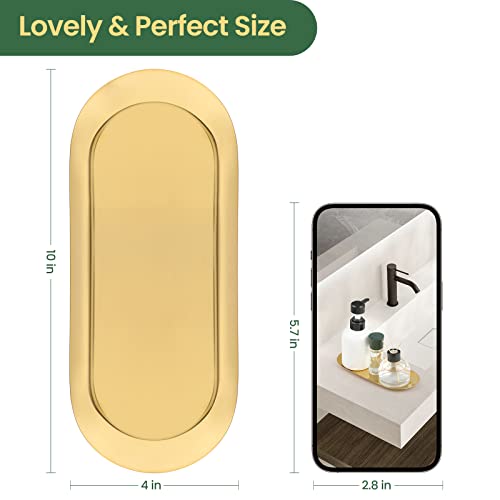 Wikapy Gold Decorative Tray Set - Multi-Functional Organizer for Jewelry, Perfume & More