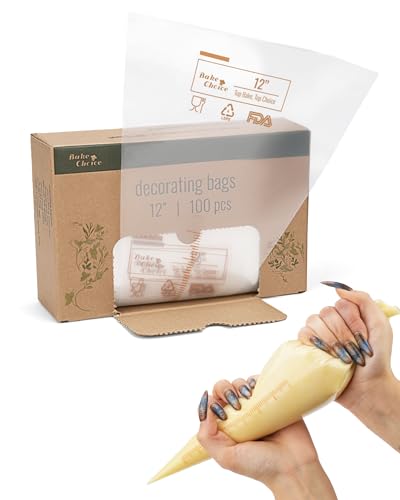 Bake Choice 12-Inch Heavy-Duty Disposable Piping Bags - 100PCS