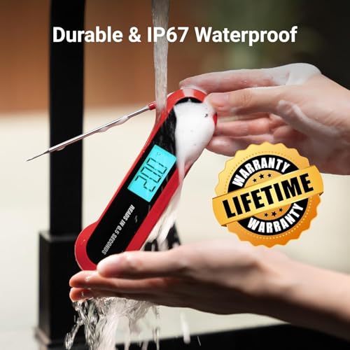ThermoMaven Instant Read Meat Thermometer - Red & Black - 0.5sec Read