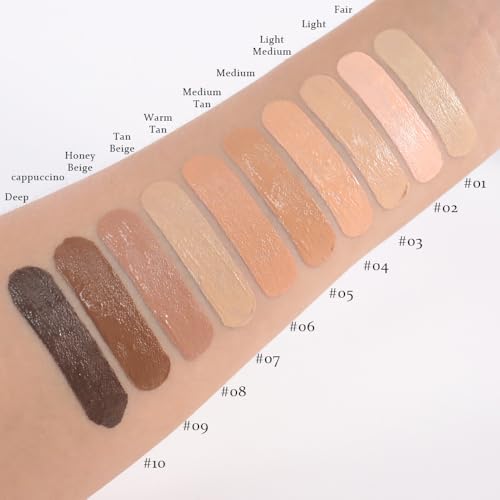 QIDSTERS Liquid Concealer Full Coverage Waterproof Light 02