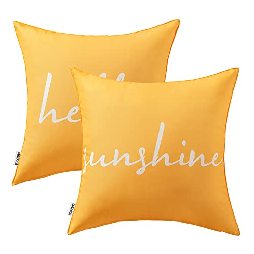 MIULEE Waterproof Outdoor Throw Pillow Covers, 16x16 Inch, Set of 2