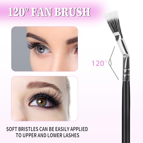 Mozeat Lens Folding Angle Mascara Fan Brush Set for Eyelashes