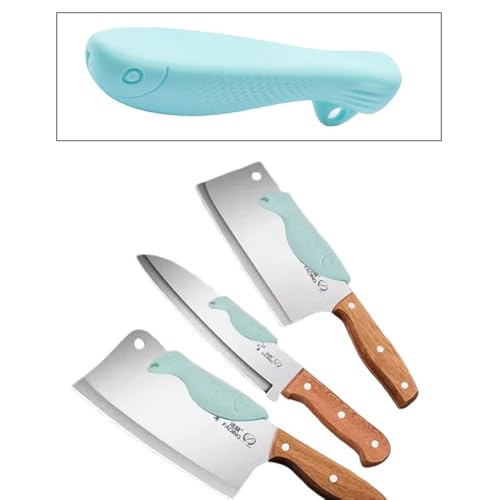 4-Pack Silicone Kitchen Knife Gripper Pads - Easy Meat Cutting Aid