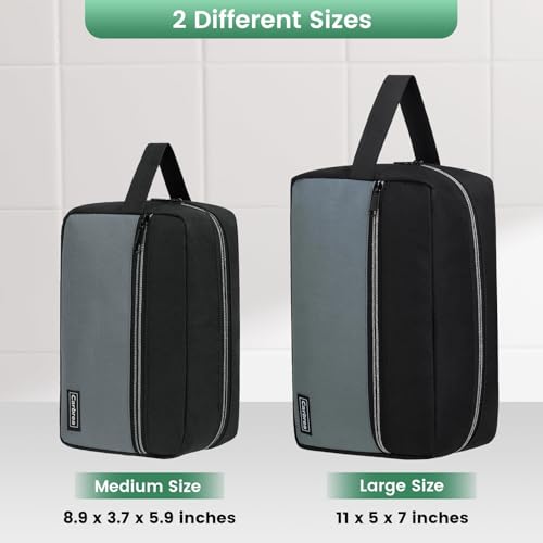 Carbrea Travel Toiletry Bag, Heavy-Duty Small Black Travel Pouch