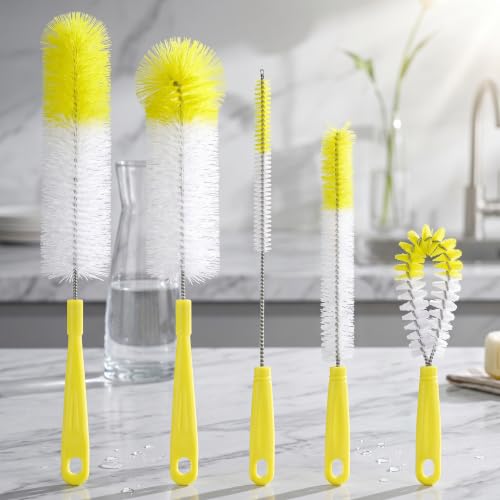 Tayiamel Green 5-Piece Bottle Brush Set with Straw Cleaner
