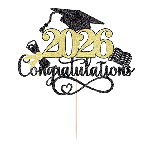 2026 Graduation Cake Topper - Congrats Grad Party Decor