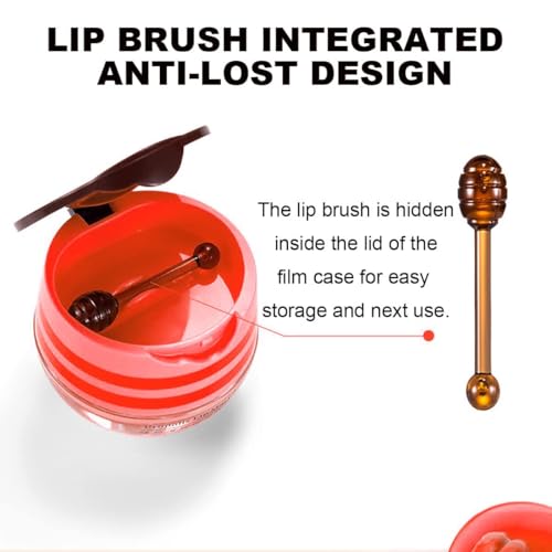 Tiejdhr Strawberry Lip Sleeping Mask and Hydrating Lip Balm with Brush