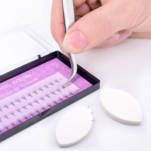Isslly 10 Pcs White Lash Extension Practice Sponge, Eye Shaped Mapping Pads