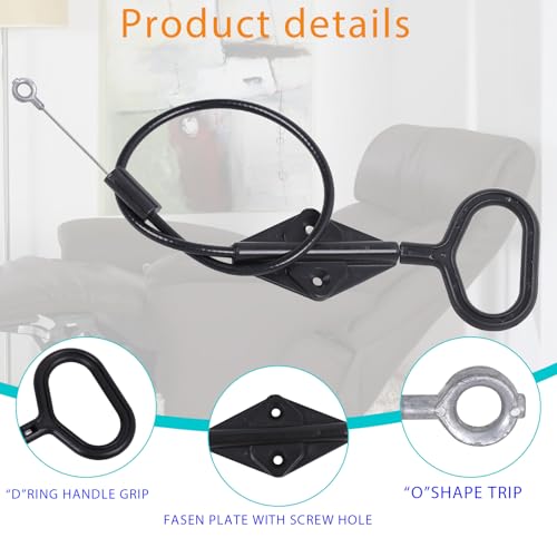 Basysion Rectangular Recliner Pull Handle Replacement Cable 22in for Lazyboy & More