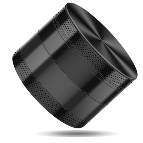 2.5-Inch 4-Layer Herb and Spice Grinder with Pollen Catcher - Black