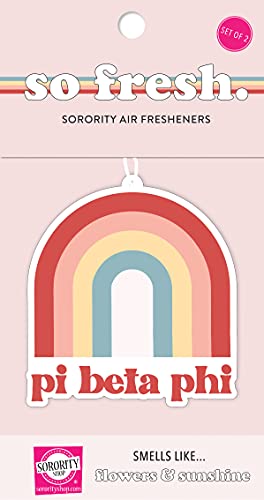 Pi Beta Phi Rainbow Air Freshener - Flowers & Sunshine Scent - 2 Pack